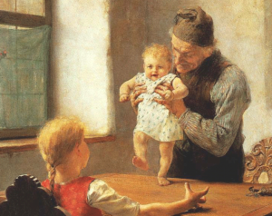 „Erste Schritte“, Gemälde von Georgios Jakobides, 1889